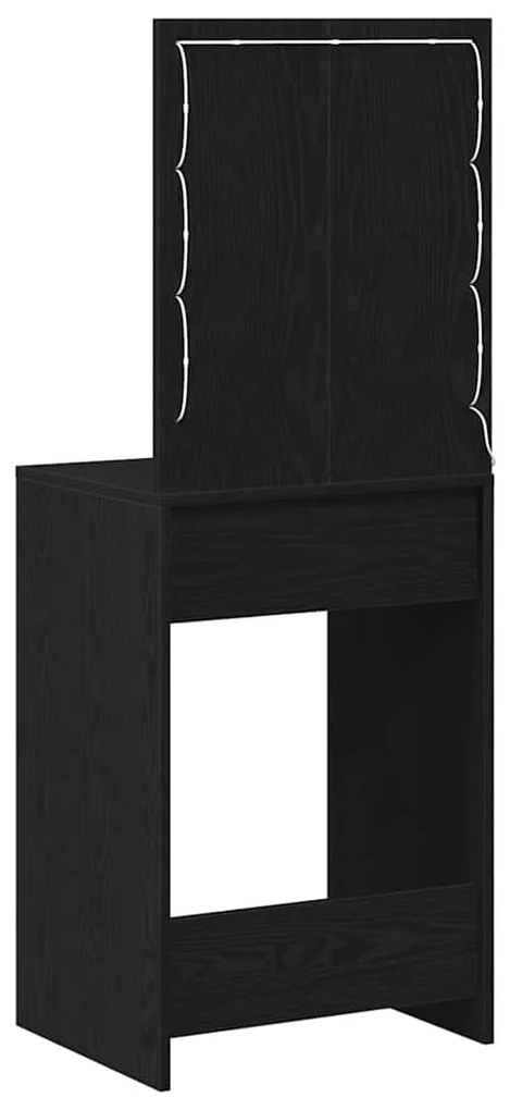 Mesa de Maquilhagem com Luzes LED Carvalho Preto 50x41x135 cm