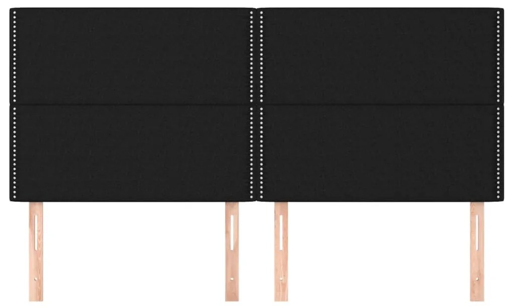 Cabeceira de cama 4 pcs tecido 90x5x78/88 cm preto