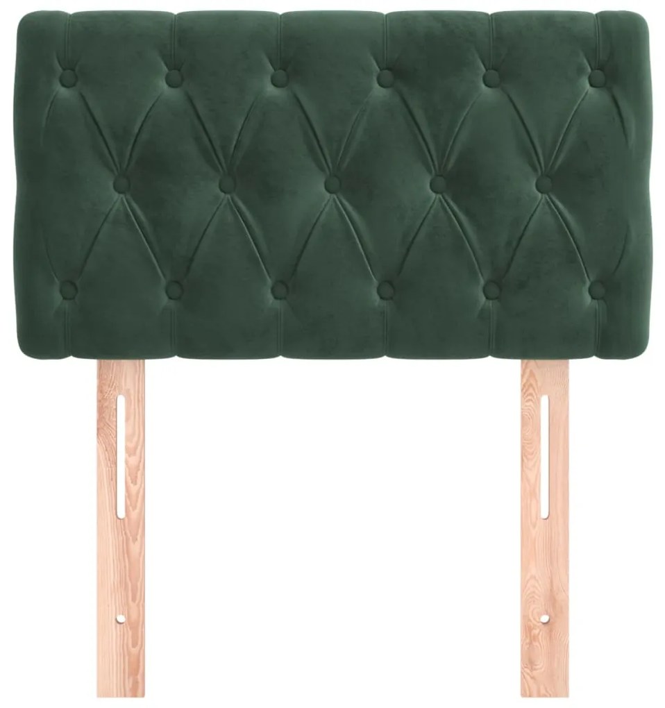 Cabeceira de cama veludo 80x7x78/88 cm verde-escuro