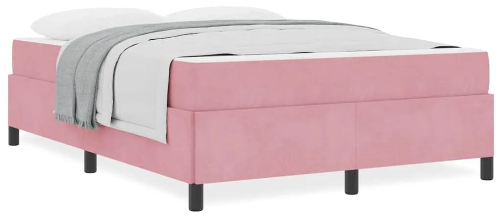 Estrutura da Cama Outros Rosa e branco 140 x 190 cm Veludo