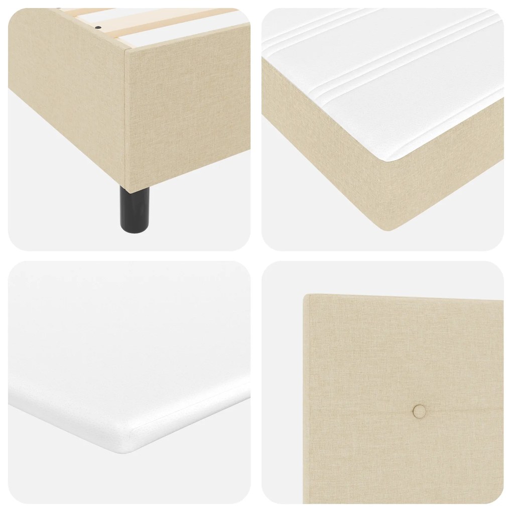 Cama Box Spring com Colchão Creme 140x200 cm Tecido