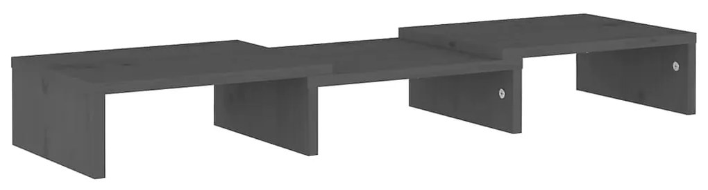 Suporte para monitor 60x24x10,5cm madeira de pinho maciça cinza