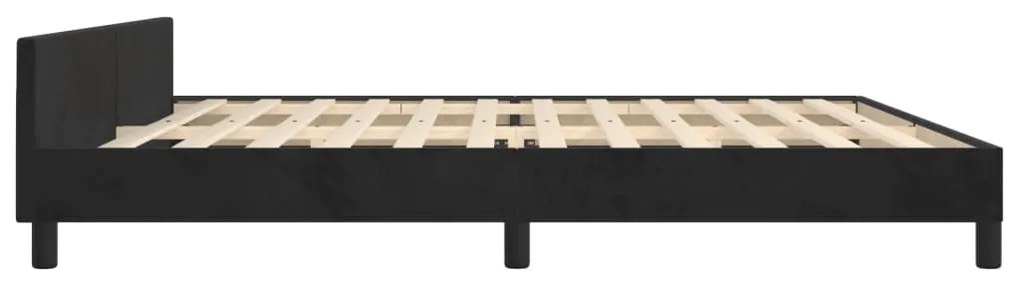 Estrutura de cama sem colchão 200x200 cm veludo preto