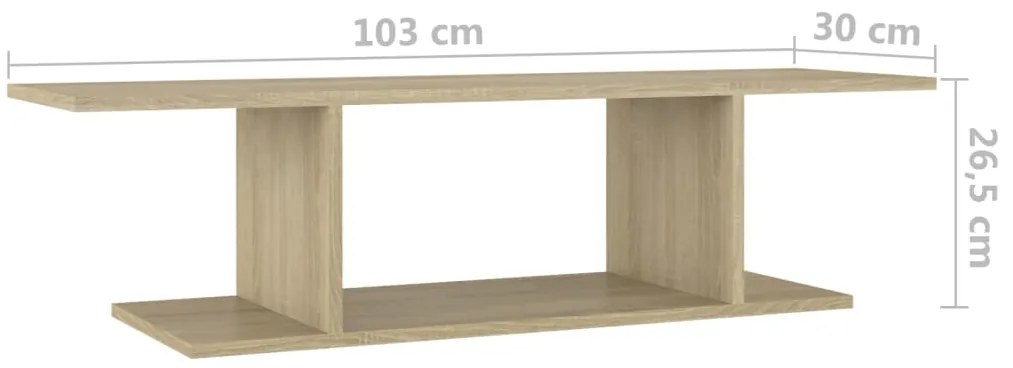 Móvel de TV para parede 103x30x26,5 cm carvalho sonoma