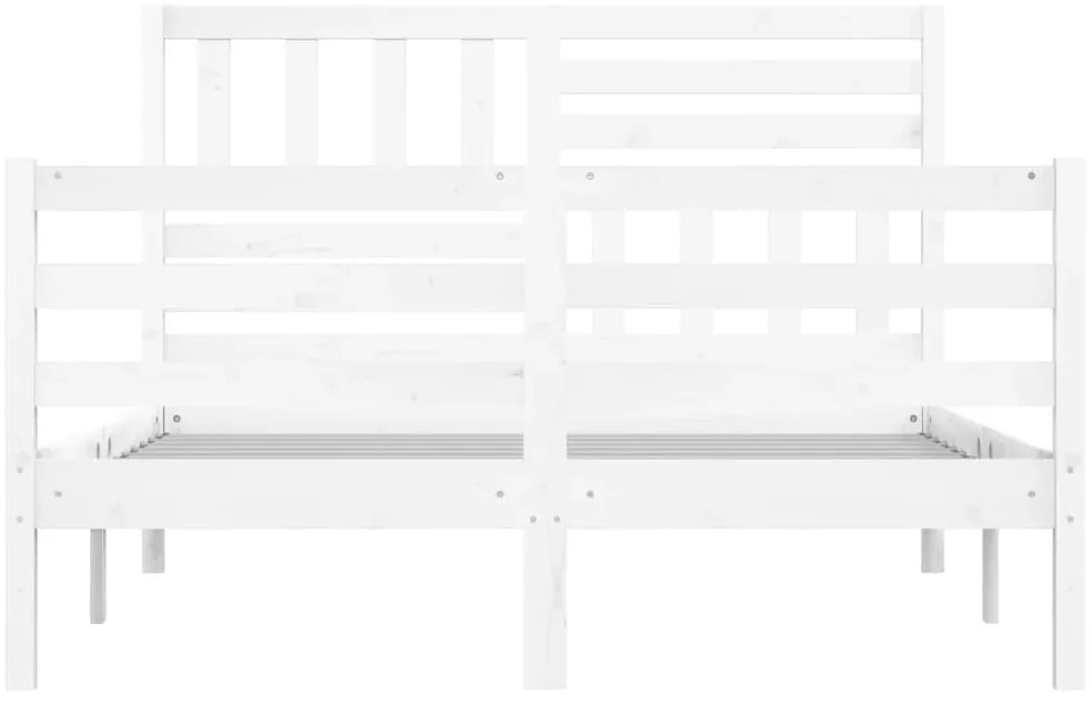 Estrutura cama pequena casal 120x190 cm pinho maciço branco
