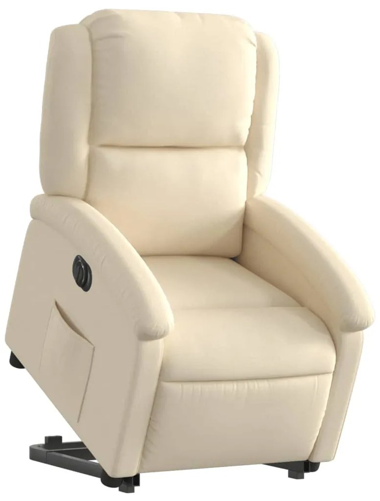 Poltrona reclinável elevatória elétrica tecido cor creme