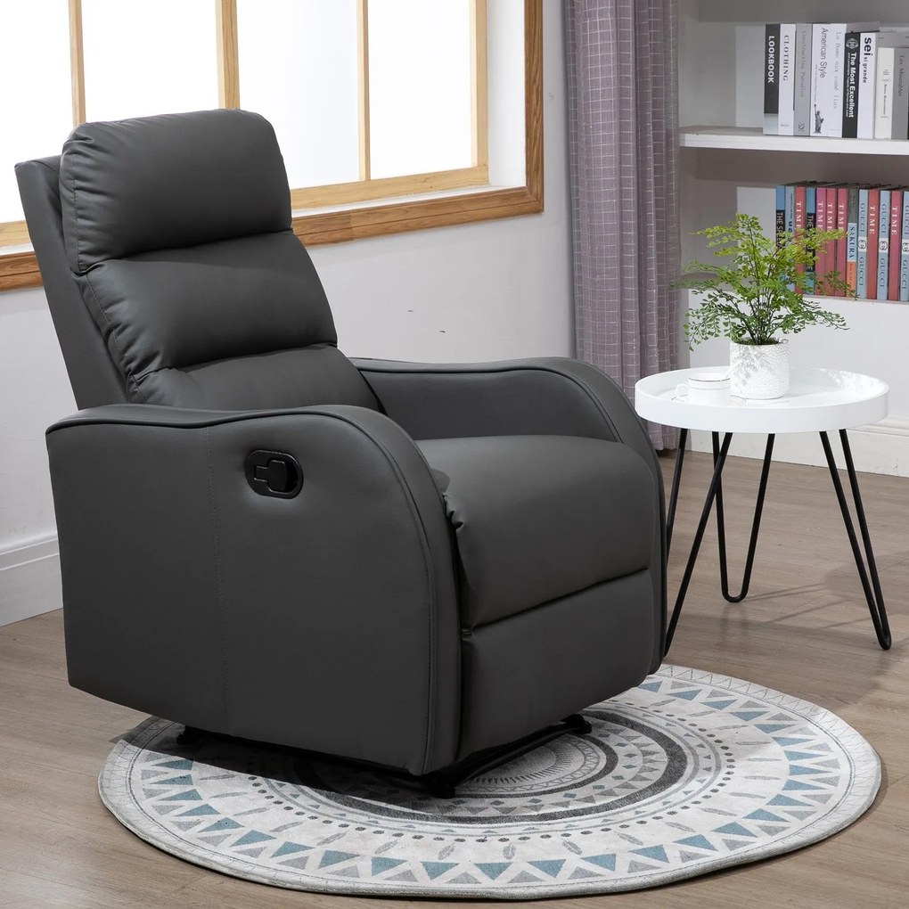 Poltrona Lopez com Reclinação Ajustável - Cinzento - Design Moderno