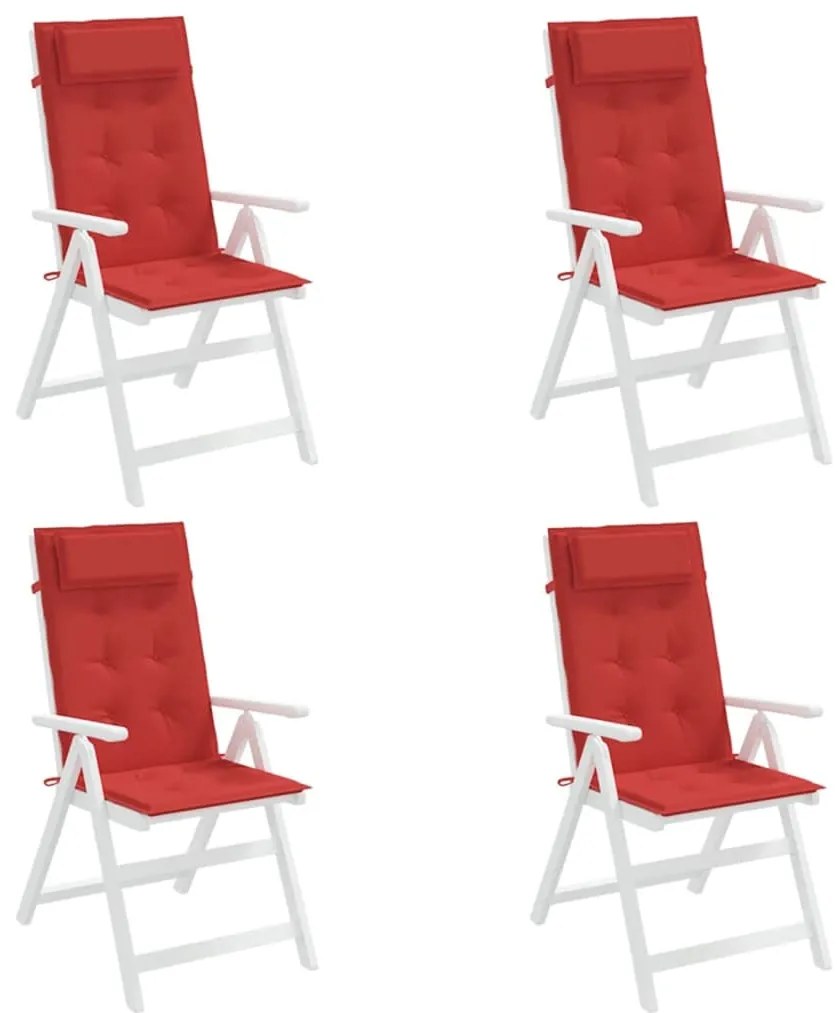 Almofadões p/ cadeira encosto alto 4 pcs tecido oxford vermelho