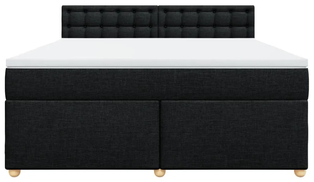 Cama com molas/colchão 180x200 cm tecido preto