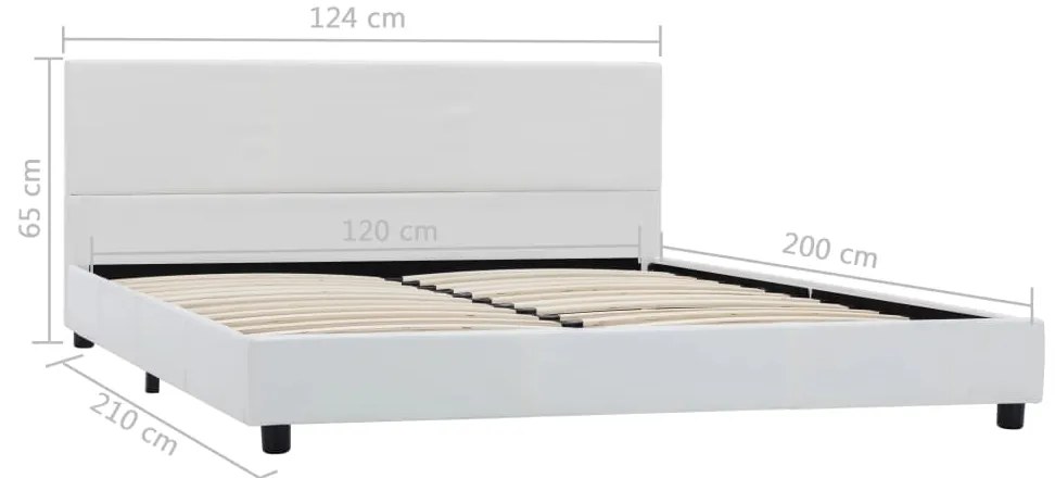 Estrutura de cama 120x200 cm couro artificial branco
