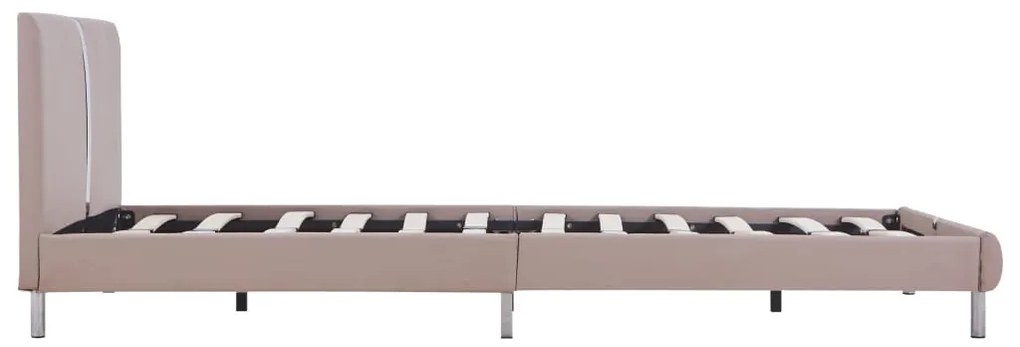 Estrutura de cama 140x200 cm couro artificial cappuccino