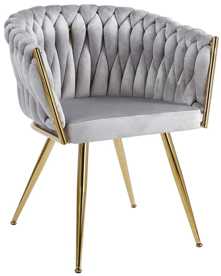 Cadeira Widny Golden Veludo - Cinza claro