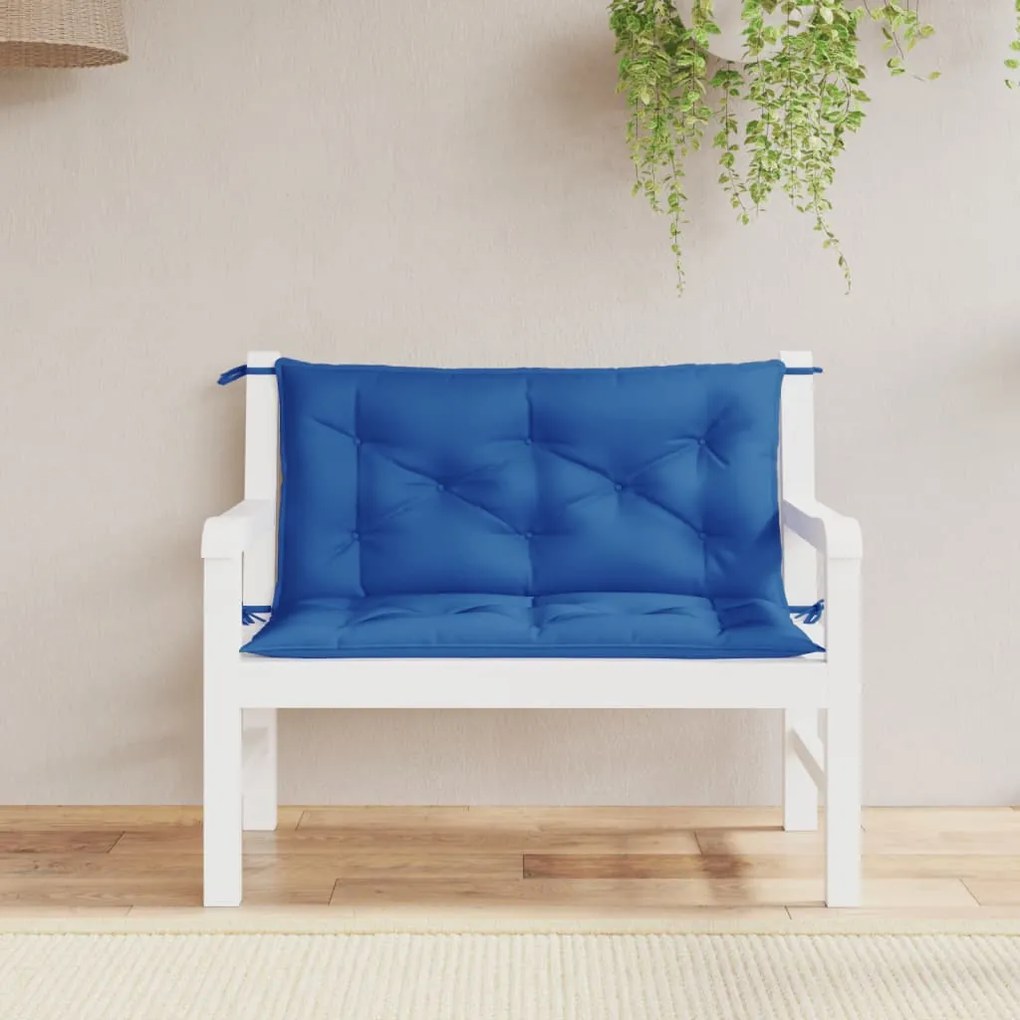 Almofadões p/ banco jardim 2 pcs 100x50x7 cm oxford azul royal