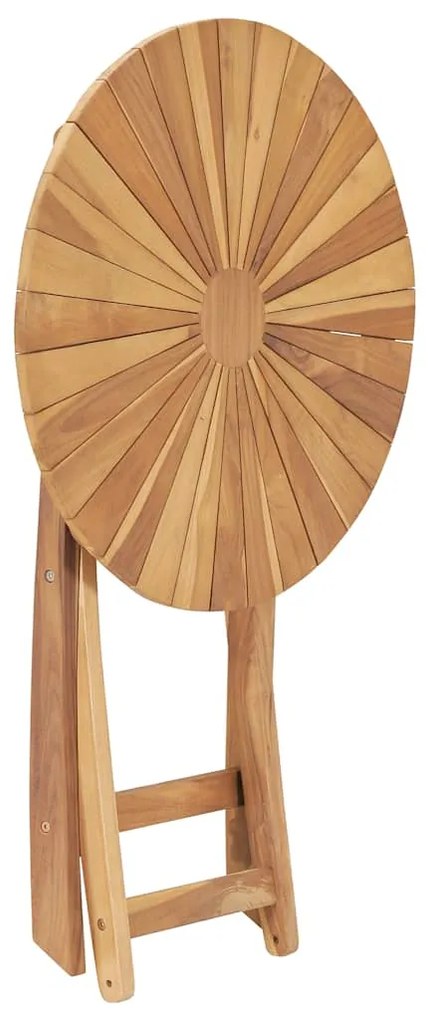 Mesa de jardim dobrável Ø 60 cm madeira de teca maciça