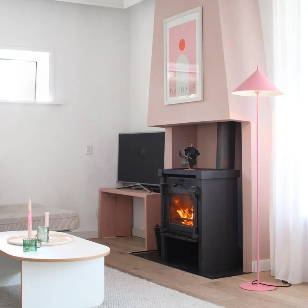 Candeeiro de pé design rosa - Triangolo