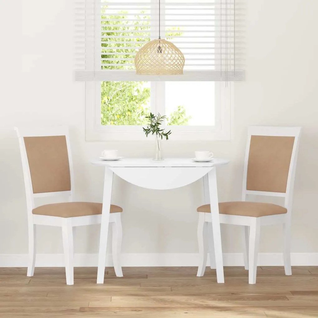 Cadeiras de jantar com almofadões 2 pcs madeira maciça branco