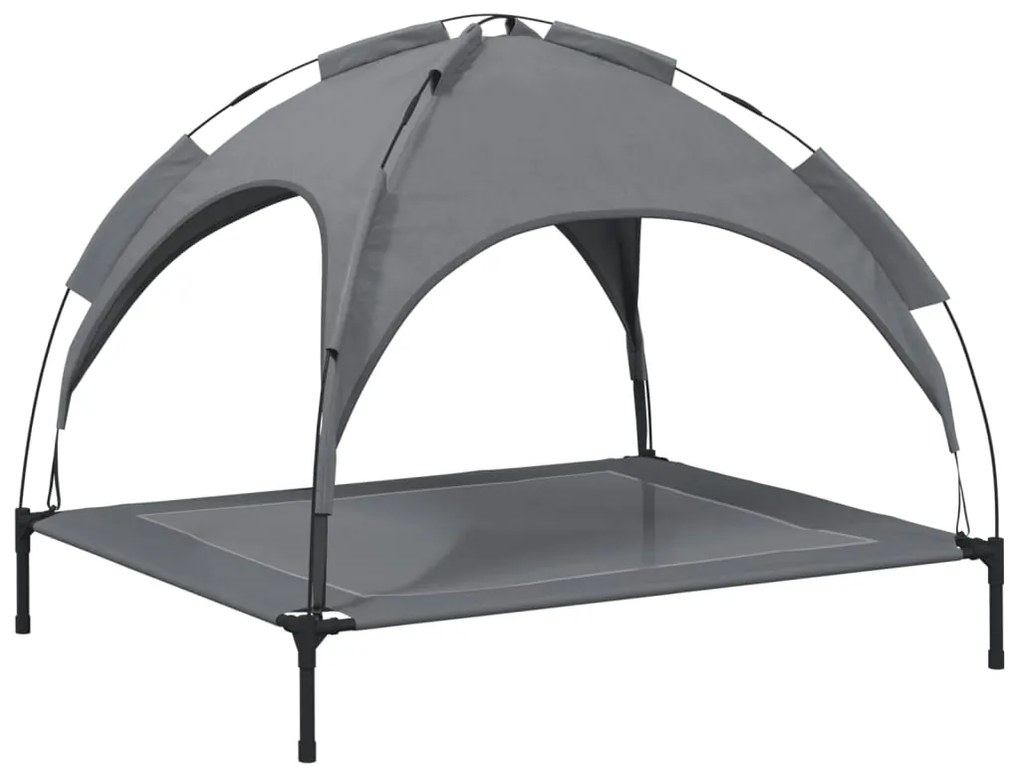 Cama para cães com toldo tecido oxford e aço antracite
