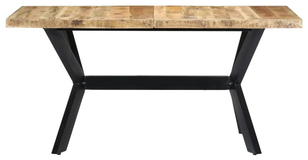 Mesa de jantar 140x70x75 cm madeira de mangueira maciça áspera