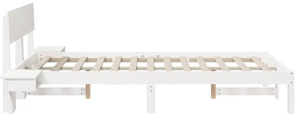 Estrutura de cama com mesas de cabeceira Branco 120 x 200 cm