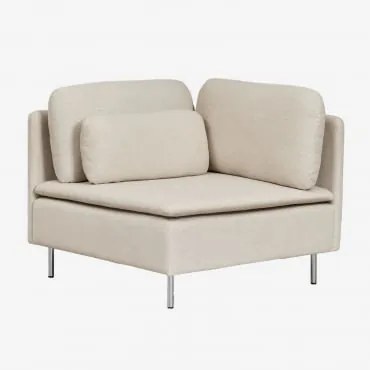 Módulo De Canto Para Sofá Modular Oriol Tecido Creme Bege - Sklum