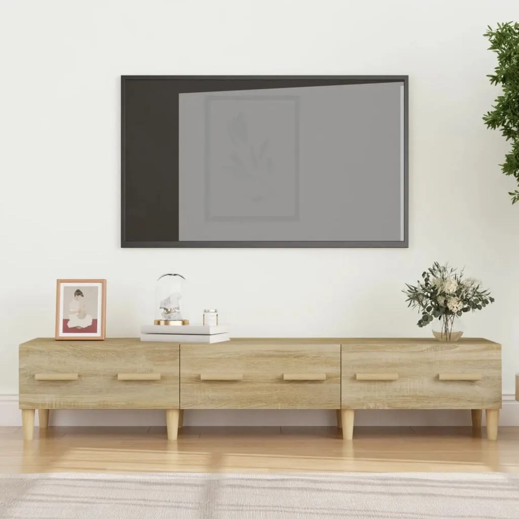 vidaXL Móvel p/ TV 150x34,5x30 cm madeira processada carvalho sonoma