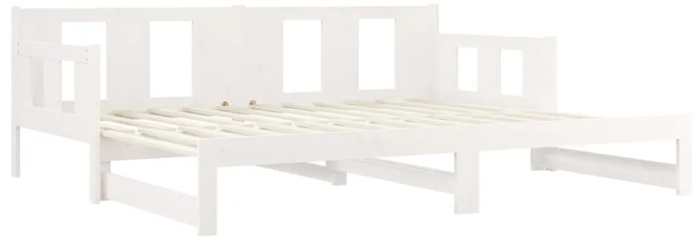 Estrutura sofá-cama de puxar 2x(80x200) cm pinho maciço branco