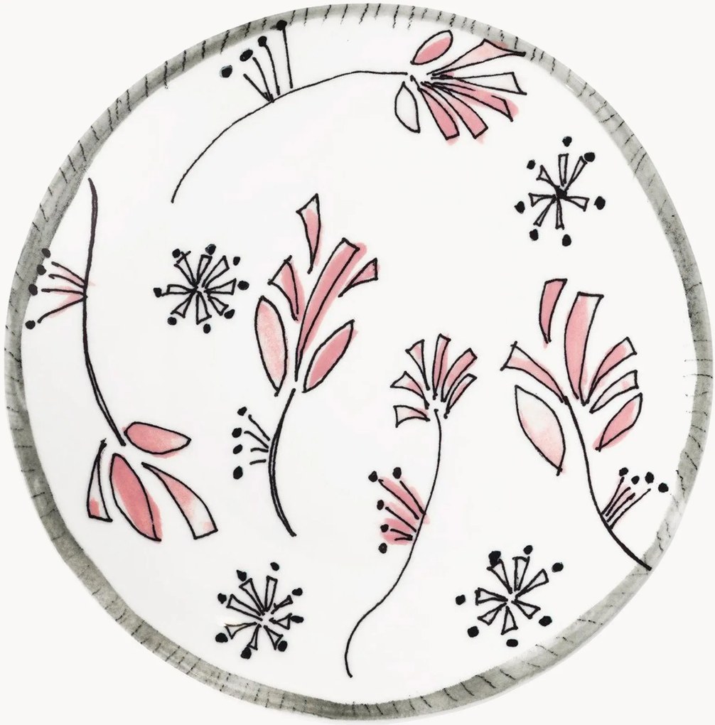 Pratos de pequeno-almoço Fiore Rosa, conjunto de 2