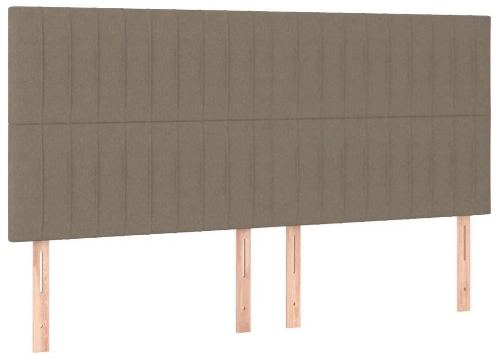 Cama sem colchão 160x200 cm tecido castanho-acinzentado