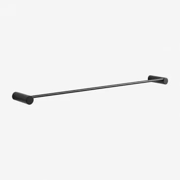 Toalheiro De Parede Com Barra ↔︎60 Cm Para Casa De Banho Em Aço Inoxidável Devon Preto - Sklum