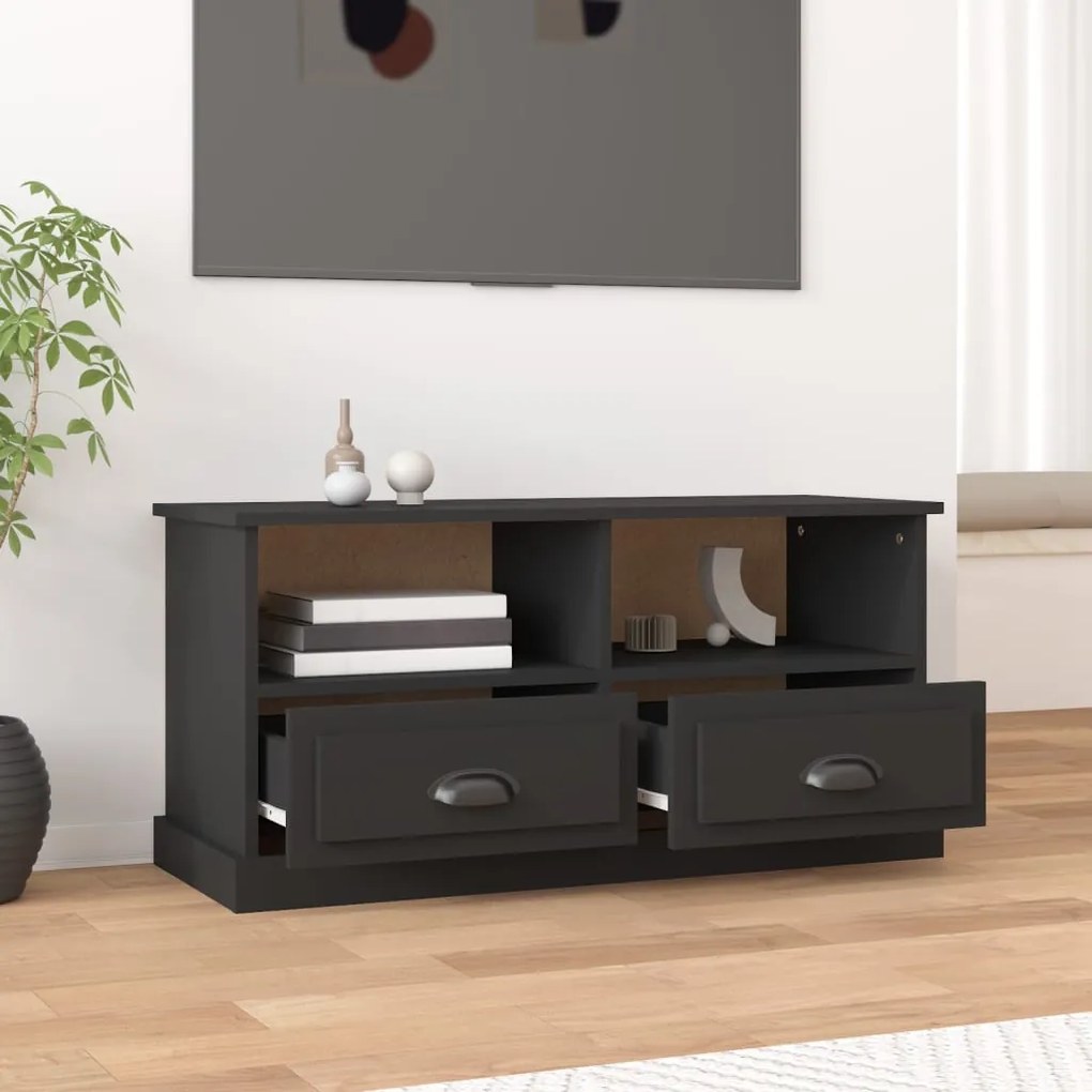 Móvel de TV 93x35,5x45 cm derivados de madeira preto