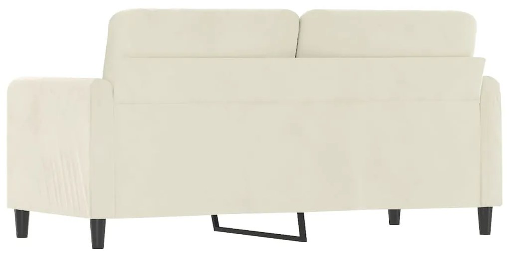 Sofá de 2 lugares veludo 140 cm cor creme