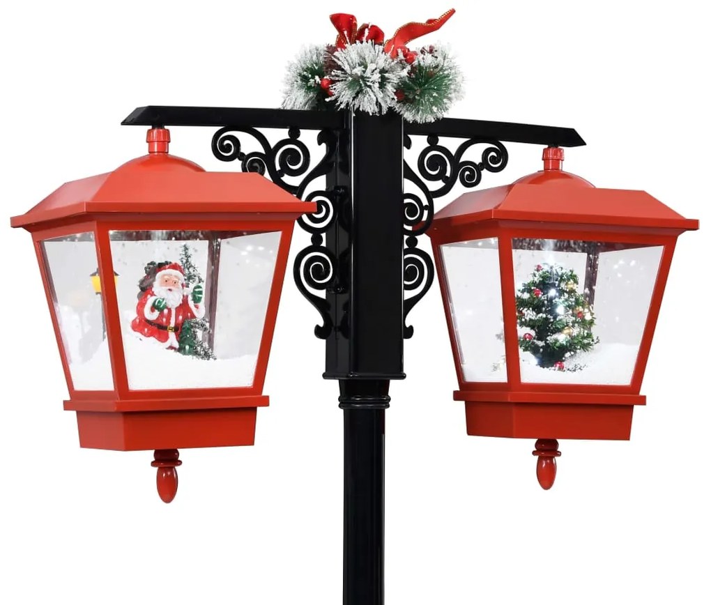 Candeeiro de rua Pai Natal 81x40x188 cm PVC preto e vermelho