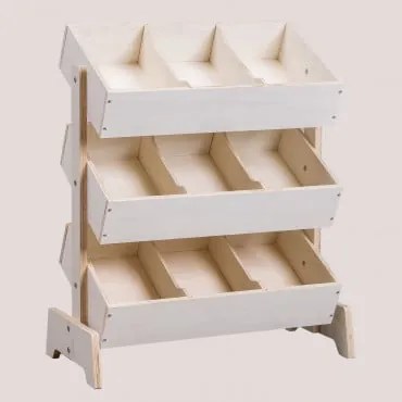Móvel Organizador De Brinquedos Em Madeira De Pinho Yerai Kids Madeira Natural - Sklum