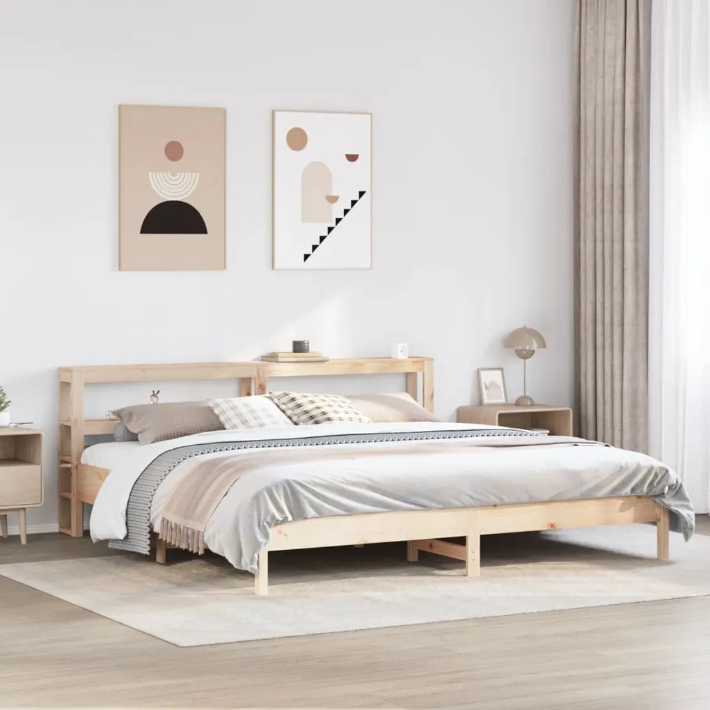 vidaXL Cama sem colchão 180x200 cm madeira de pinho maciça