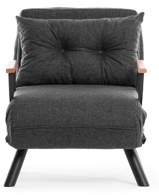 Sofá-cama de 1 lugar Sando – Cinzento Escuro – 175x60 cm