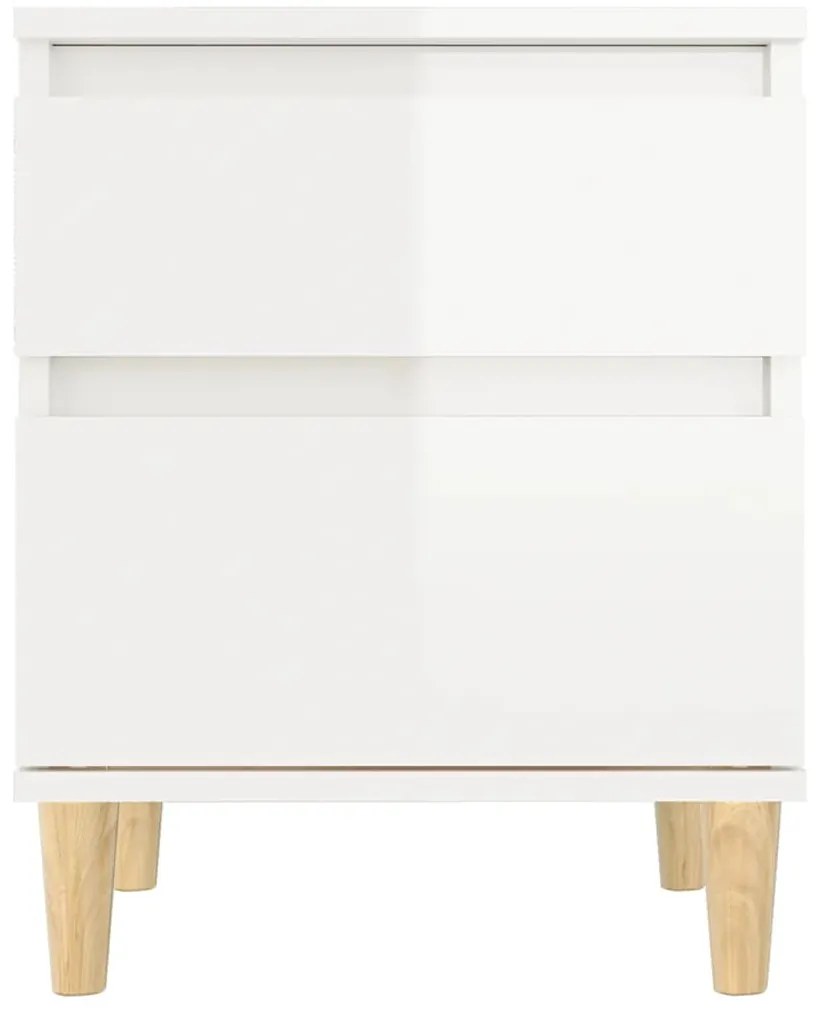 Mesa de cabeceira 40x35x50 cm branco brilhante