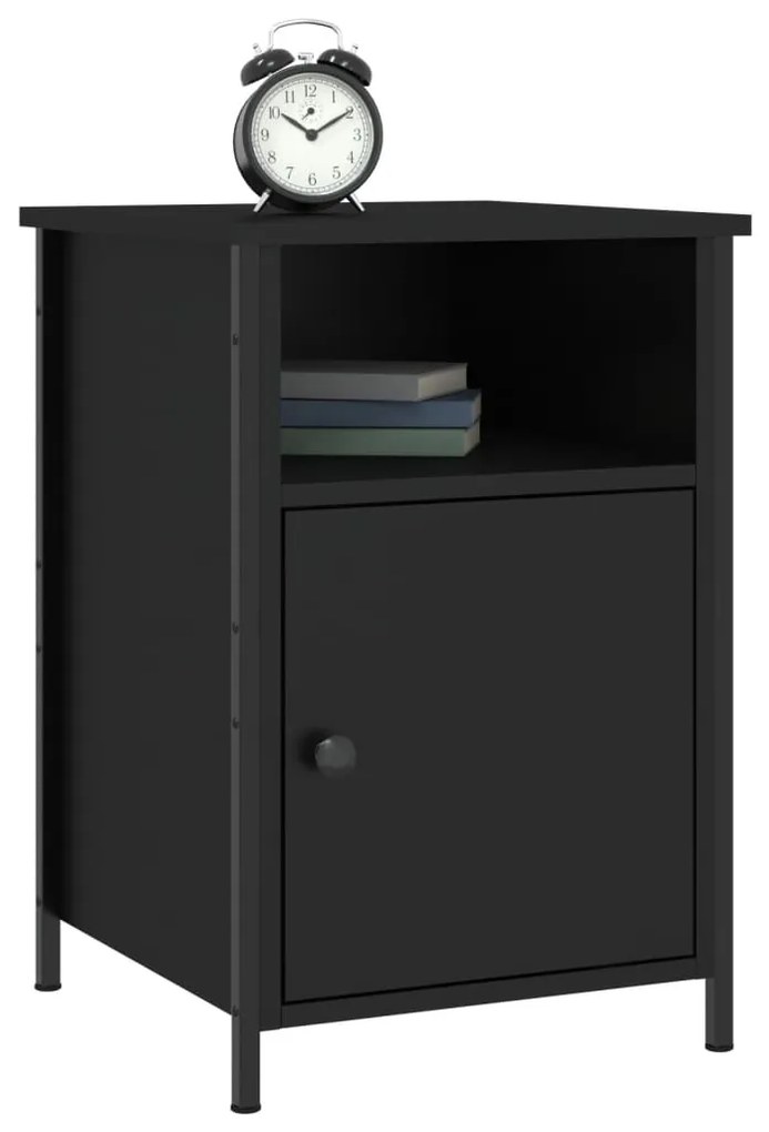 Mesas de cabeceira 2 pcs 40x42x60 cm derivados de madeira preto