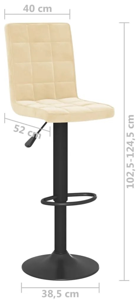 Bancos de bar 2 pcs veludo creme