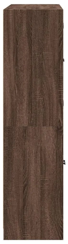 Estante c/ portas 136x37x142cm deriv. madeira carvalho castanho