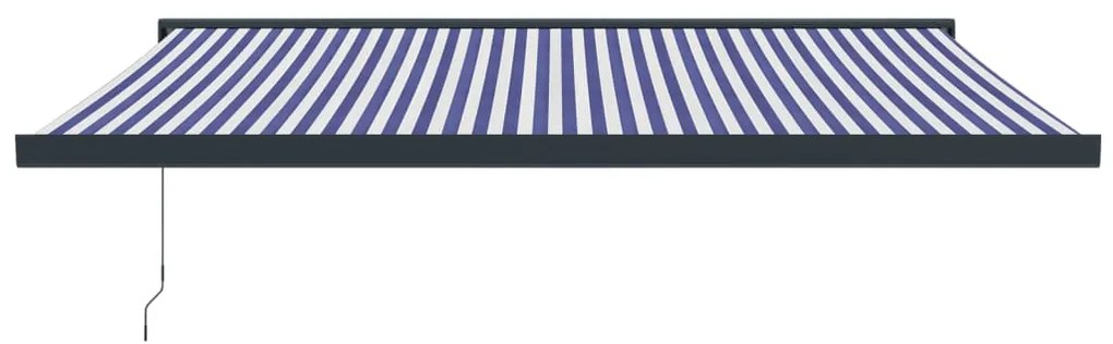 Toldo retrátil 4,5x3 m tecido e alumínio azul e branco