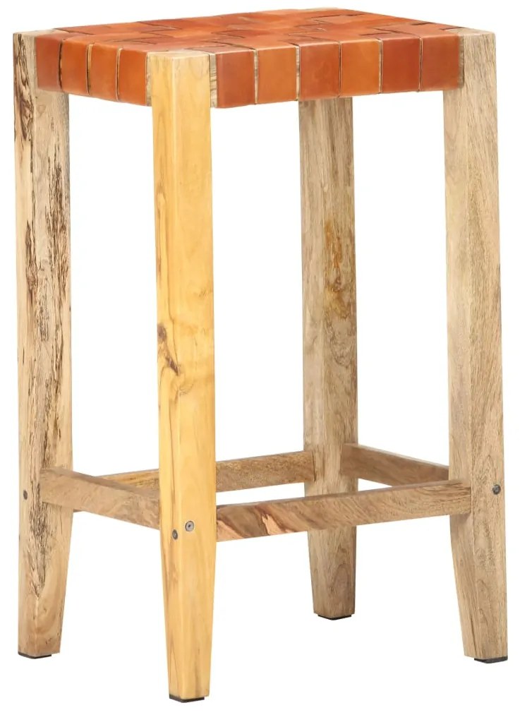 Bancos de bar 2 pcs couro genuíno 75 cm castanho