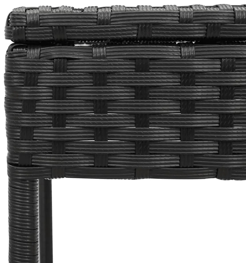 Espreguiçadeiras com mesa 2 pcs vime PE preto