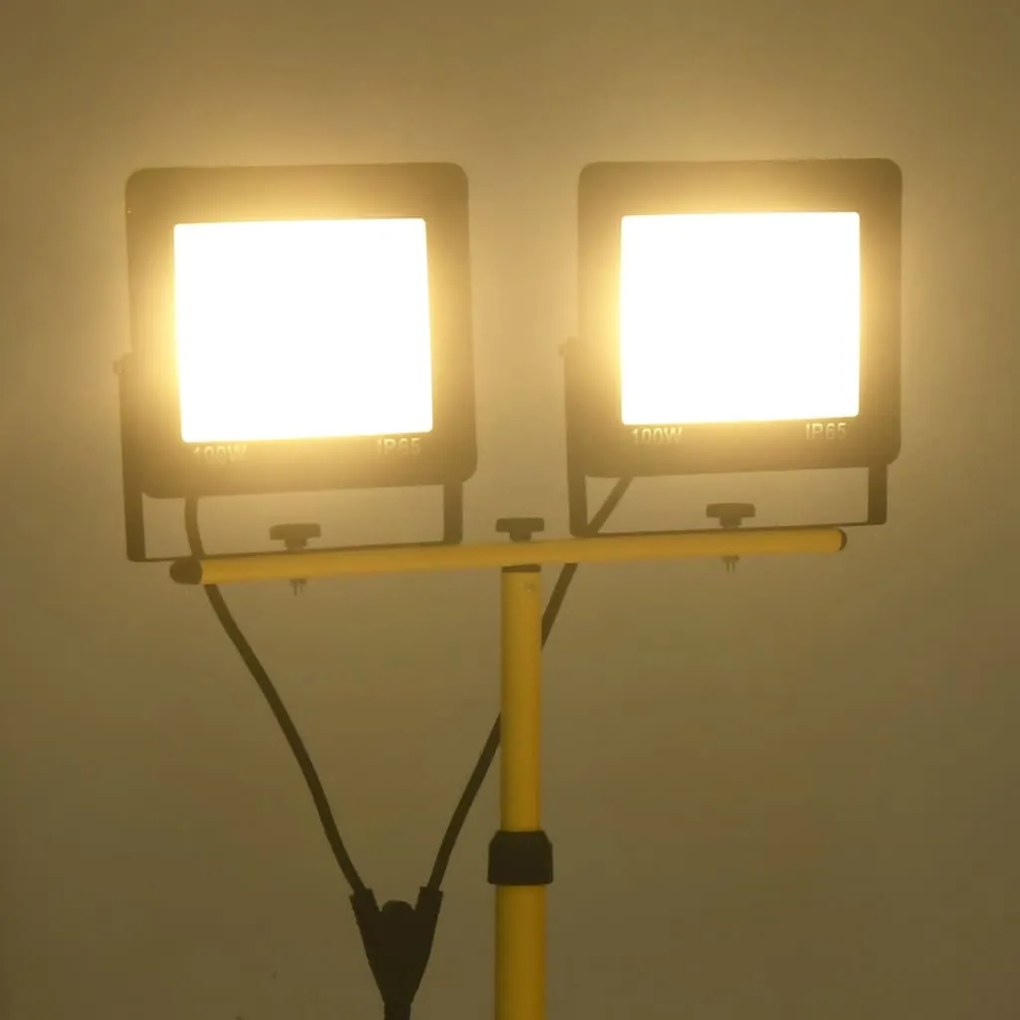 Projetor c/ iluminação LED e tripé 2x100 W branco quente