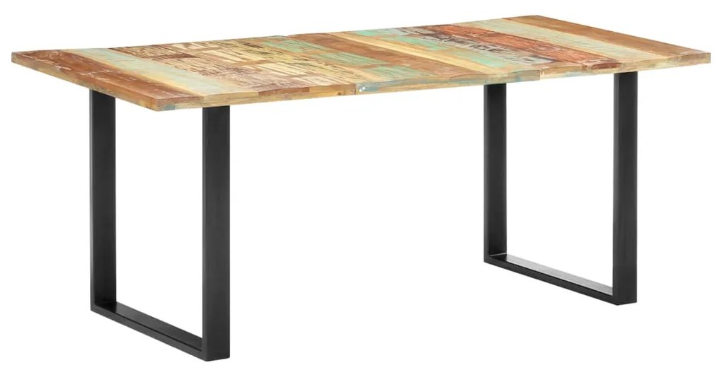 Mesa de jantar 180x90x76 cm madeira recuperada maciça