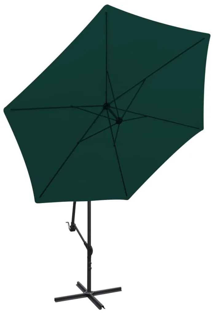 Guarda-sol de jardim cantilever 3 m verde