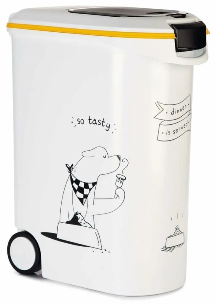 Recipiente para alimentos para animais Curver 794096 Com rodas Branco Plástico 20 kg 54 L 49,3 x 27,8 x 60,5 cm