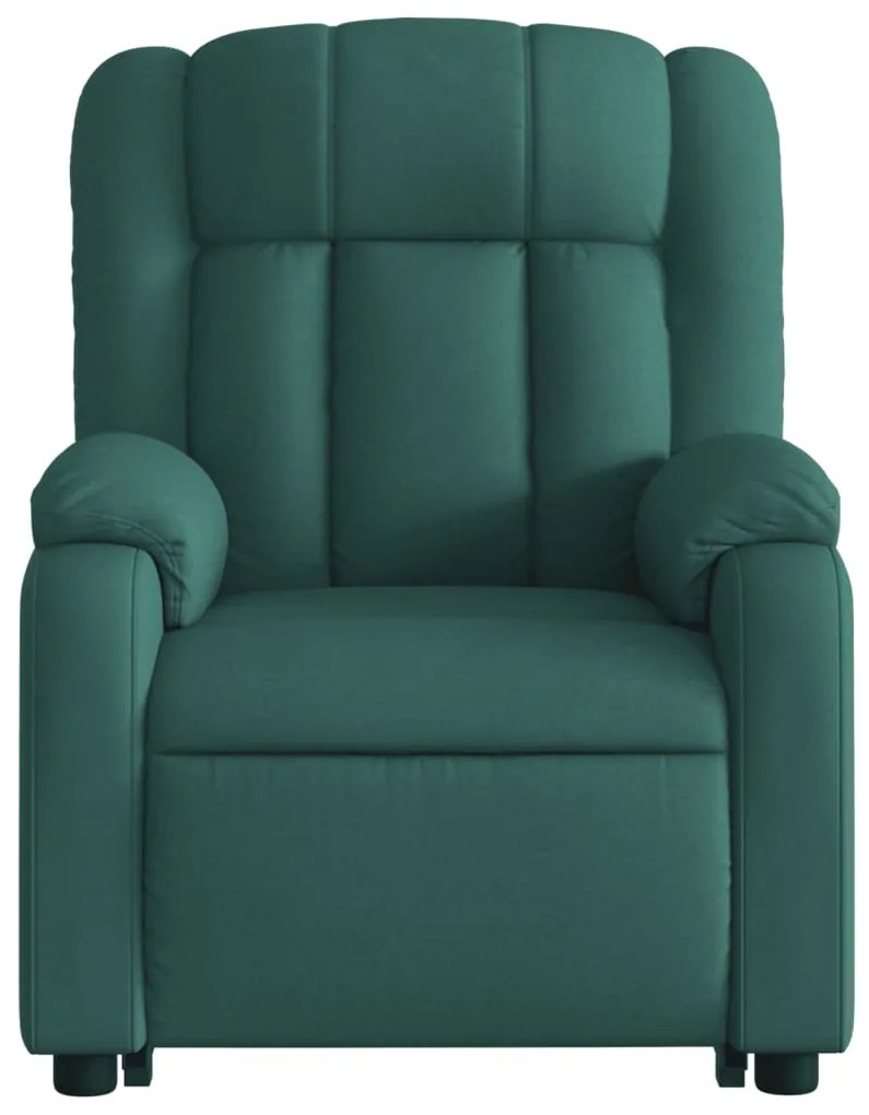Poltrona elétrica elevatória massagens tecido verde-escuro