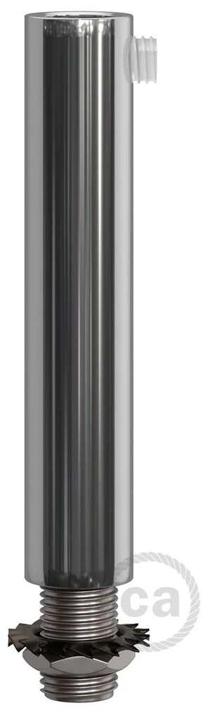 Chrome metal round 7 cm strain relief clamp provided with threaded tube nut and washer