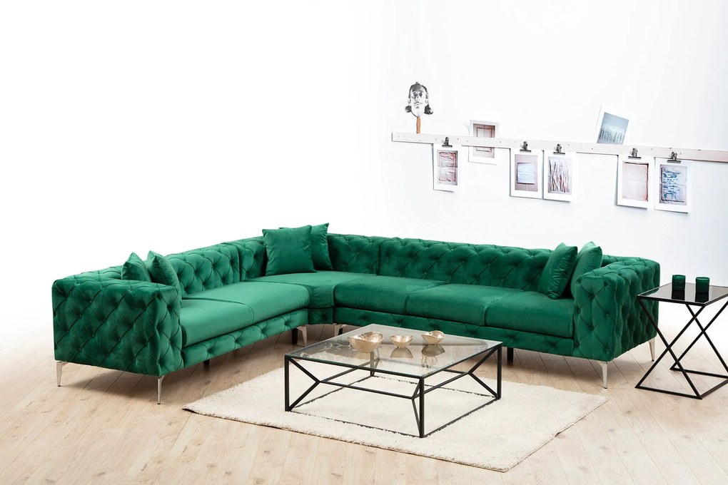 Sofá de Canto Como – Verde – 310 cm x 70 cm x 270 cm