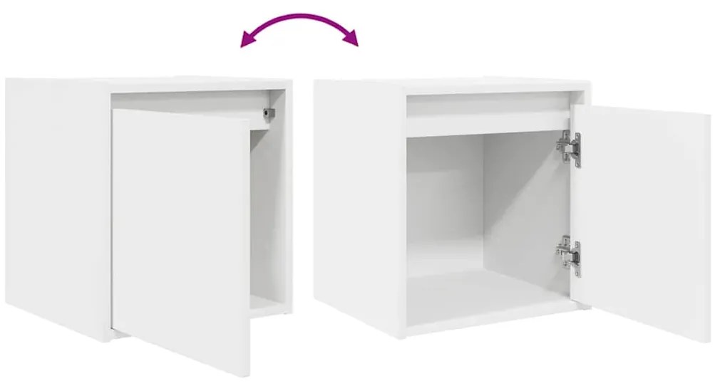 Mesas de cabeceira de parede 2 pcs 38x34x40cm branco